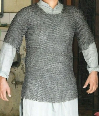 Camisa de cota de malla SCA Larp 9 mm anillo redondo remachada medieval camisa de cota de malla Foto 1 de 4