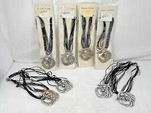 8 ~ Pieces ~ Various Color Rhinestones ~ Various Style Necklaces and Pins #CJ127 - Picture 1 of 10