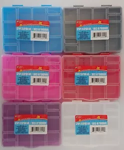 SMALL PLASTIC LOCK-TOP STORAGE BOXES 15 SECTIONS 6.5"x5.2"x1.2" SELECT: Color - Picture 1 of 8