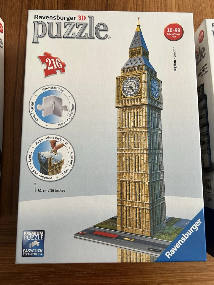 Big Ben London  Ravensburger 216 Piece 3D Jigsaw Puzzle Plastic Sealed - Image 1 of 1