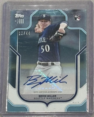 2023 Topps X J-Rod Bryce Miller #47-A Blue Auto /44 Seattle Mariners RC - Image 1 of 2