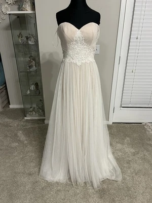 Sweetheart Ivory Mesh/lace Strapless Bridal Gown Sz 10 - Image 1 of 4