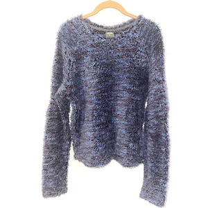 The North Face A5 Series Fuzzy Womens Sweater Size L Blue Purple Shaggy - Picture 1 of 6