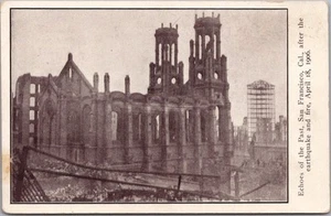1906 SAN FRANCISCO EARTHQUAKE Postcard ST. PATRICK'S CHURCH Ruins View / Rieder - Picture 1 of 2