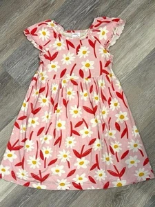 Hanna Andersson Girls’ Pink Floral Skater Dress Size 4 100 CM - Picture 1 of 1