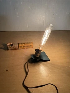 Antique Vintage Clip On Work Lamp Light Blue Leviton 75w 125v w/ Extra Bulb - Picture 1 of 10