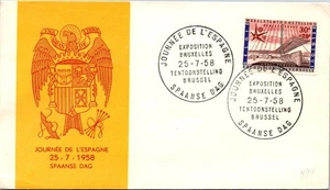 CAMINO DE ORO: Cubierta Bélgica 1958 a España primer día CV877_P11 - Imagen 1 de 2