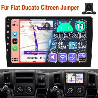 CarPlay Android13 Autoradio Für Fiat Ducato Citroen Jumper Navi WIFI GPS mit Kam - Bild 1 von 4