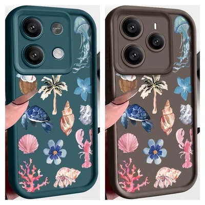 For Xiaomi Redmi Note 14 13 12 11 Pro Mi 14T 13C Sea Animals Silicone Case Cover - Image 1 of 4