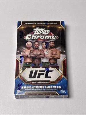 2024 Topps Chrome UFC HOBBY Box FACTORY SEALED 12 Packs 2 Auto - Image 1 of 2