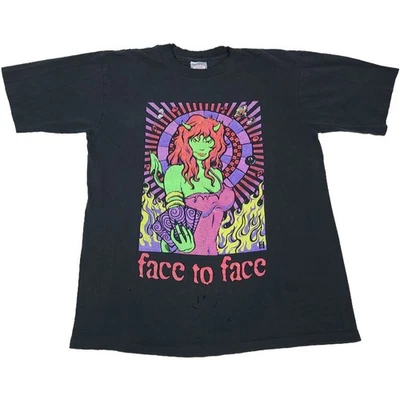 Face to Face Vintage Devil Sin T-Shirt 1995 Pop PUNK Single Stitch Made USA - Image 1 of 4