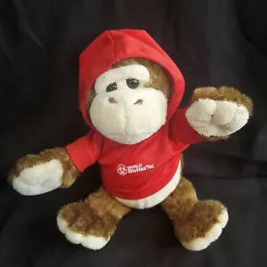 World BioHaz Tec Maskottchen Affe Werbung Plüschtier Stofftier im roten Hoodie - Bild 1 von 7