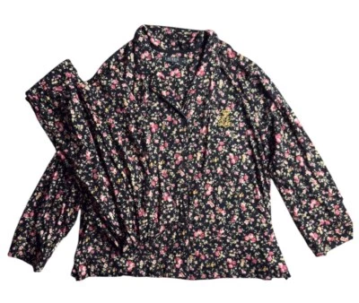 Conjunto de pijama floral negro de 2 piezas Lauren Ralph Lauren talla grande 3X algodón viscosa Foto 1 de 4