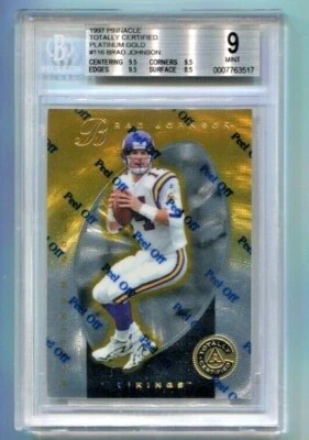 1997 Totally Certified - BRAD JOHNSON - Platinum Gold #116. #d 11/30 - BGS 9 - Image 1 of 2