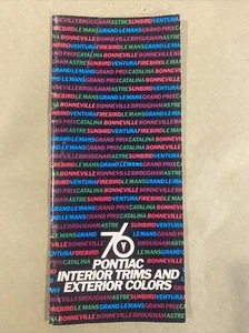 1976 Pontiac Interior Trims And Exterior Colors Brochure - Picture 1 of 8