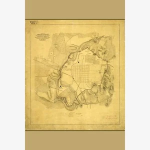 Raleigh, NC; Civil War Map of the Rebel Lines; Antique Map - Picture 1 of 11