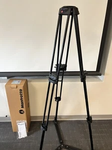 Manfrotto Tripod Aluminum Twin Leg Video Tripod with Ground Spread 55 Lb Payload - Picture 1 of 5