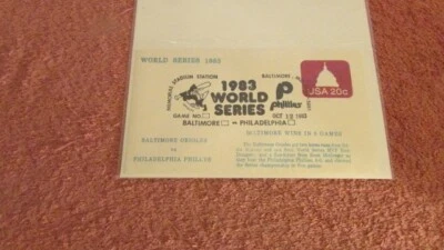 Vintage 1983 World Series pre-stamped envelopes USA 20 cents Orioles Phillies - Image 1 of 4