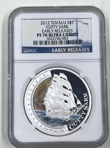 2012 Tuvalu S$1 NGC PF70 Ultra Cameo Cutty Sark Early Releases - Picture 1 of 4