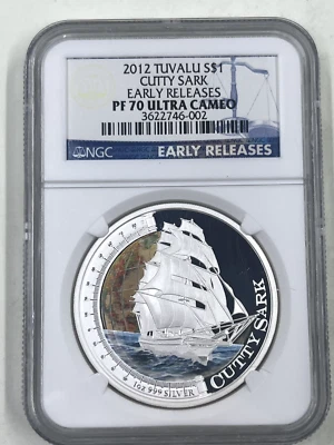 2012 Tuvalu S$1 NGC PF70 Ultra Cameo Cutty Sark Early Releases - Image 1 of 4