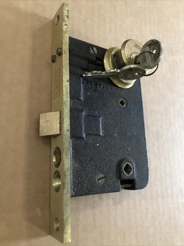 RHC READING HARDWARE CO. MORTISE LOCK Dual Push Button Entry Lock New With Keys Cover