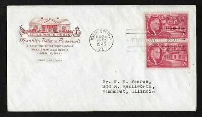 #931 2c Franklin D. Roosevelt - Little White House- House of Farnam FDC Vert. Pr - Image 1 of 2