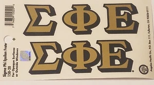 2 Sigma Phi Epsilon Stickers of Letters for Outside Glass, Car, Tablet (1 Sheet) - Picture 1 of 1