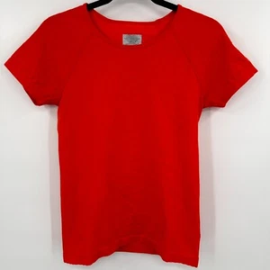 Athleta T-Shirt Mens Medium Orange Patterned Short Sleeve Crew Neck Pullover - Picture 1 of 9