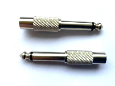 S-CONN 2 Audio-Adapter Cinchbuchse auf Klinkenstecker 6,3 mm mono Cinch Klinke Adapter