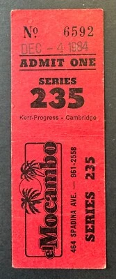 1984 El Mocambo Concert Ticket Toronto Band EYE EYE Music Rock - Image 1 of 2