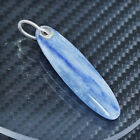 Vintage sterling silver 925 handmade pendant with oval blue mother of pearl
