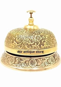 Ornate Desk Bell Table Bell Call Bell Reception Bell Solid Brass Beautiful - Picture 1 of 6