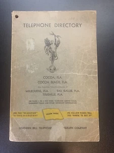 Vintage Florida Cocoa Beach Yellow Pages 1950s Phone Book Advertising Gas Bell - Picture 1 of 17