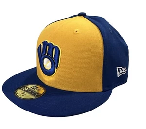 Berretto aderente Milwaukee Brewers 1978 NUOVA ERA 59FIFTY - Taglia 7 3/8 - Foto 1 di 6