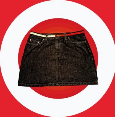 Nuevo TOMMY HILFIGER Denim Mini Falda Jean Azul Talla 9 Juniors Rojo Blanco Borde Foto 1 de 4