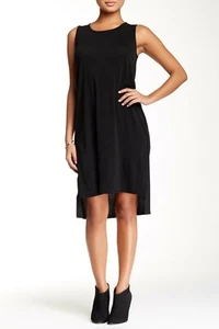 Eileen Fisher Silk Sleeveless Side Slit Hi-Low Tank Dress Black Petite Size PP - Picture 1 of 3