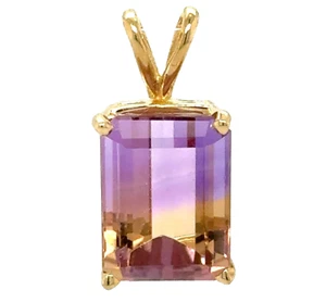 Ametrine Solitaire 14k Yellow Gold Pendant 3.2g - Picture 1 of 4