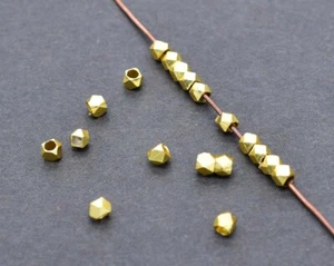 400 Pcs 2mm Diamond Cut Faceted Spacer Bead 18k Gold Plated - Picture 1 of 1