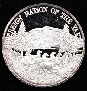 Sovereign Nation of the Yakima .999 Fino .8305ozt Plata Arte Ronda 62404 - Imagen 1 de 5