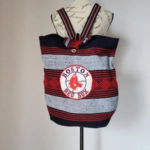 MLB Boston Red Sox Sports Fan Mexican Baja Woven Backpack Red Black White - Picture 1 of 7