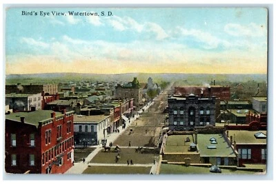 1920 Bird's Eye View Exterior Building Watertown South Dakota Vintage Postcard - Image 1 of 2