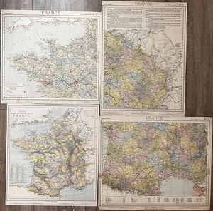 Lot Of 4 Original Antique France Maps From The 1800’s - Picture 1 of 5