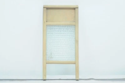 Vintage . Home Aide Glass And Wood Washboard Columbus Washboard Co Columbus Ohio - Image 1 of 4