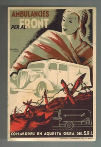 1938 Spain Postcard Cover Civil War to Mixed Brigade Solder Ambulance - Picture 1 of 2