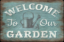 Welcome To Our Garden Alum. Sign Kitchen Diner Restaurant Farmhouse DÃ©cor Gift