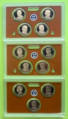 2014、2015 年和 2016 年总统美元 11 硬币精制套装带原产地完好镜头 — 第 1/2 张图片