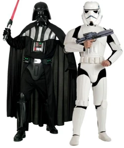 Adult DELUXE DARTH VADER or DELUXE STORM TROOPER Star Wars Fancy Dress Costume - Picture 1 of 3