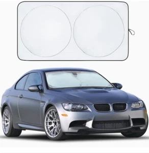 EcoNour Car Windshield Sun Shade | Reflective Sunshade Medium, Black/Silver 😎 - Picture 1 of 5