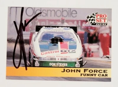 JOHN FORCE Signed 1992 Pro Set Racing #117 Winston Drag Racing Card Autograph - Image 1 of 2