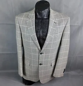 Paul Frederick 40R Mens Houndstooth Blazer Suit Jacket Wool/Silk Sportcoat   - Picture 1 of 13